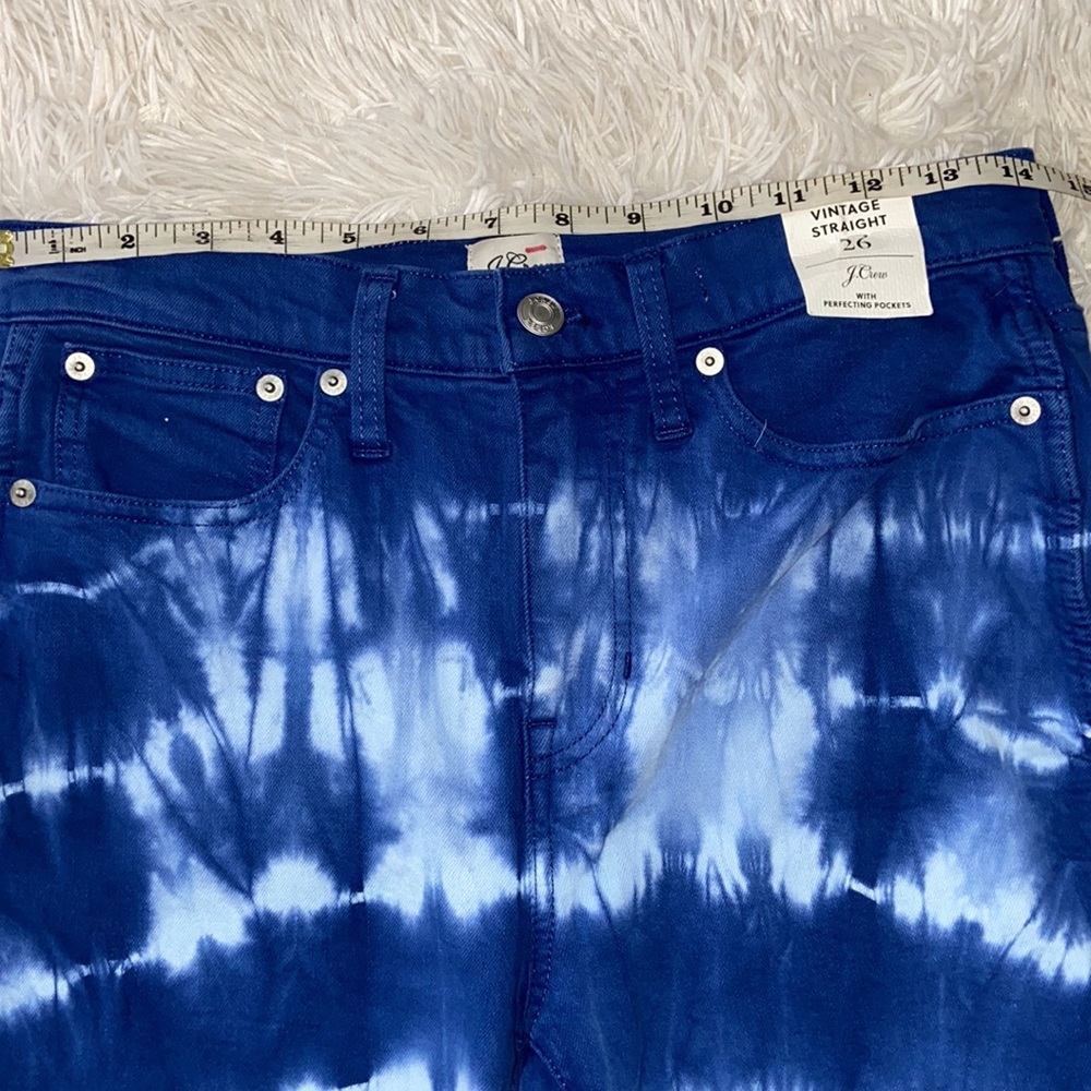 NWT! J. Crew Denim Vintage Straight Tie Dye Raw Hemline Jeans 26 - Picture 6 of 15